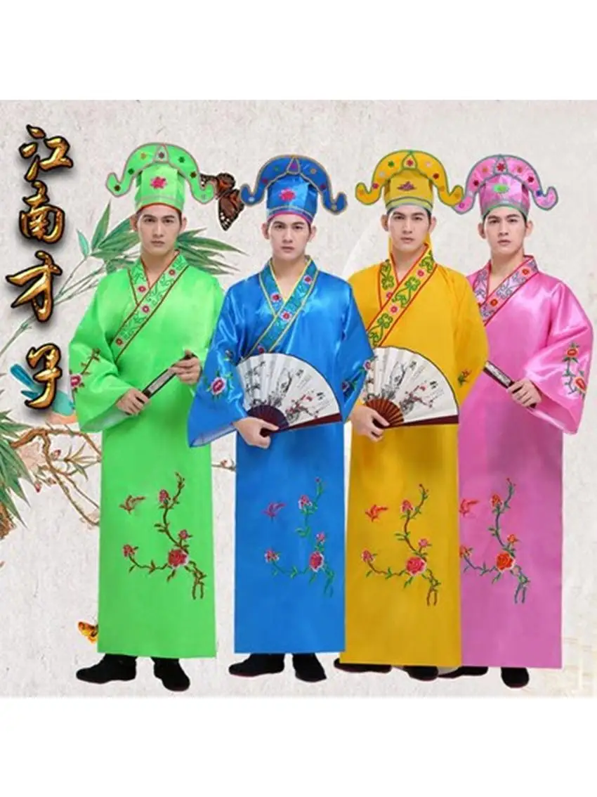 

Новый костюм для выступлений в стиле древних учёных-генералов Цзяннань: свадебный наряд джентльмена, сценический костюм в стиле Синьмень, Цин, Тан, Бухай