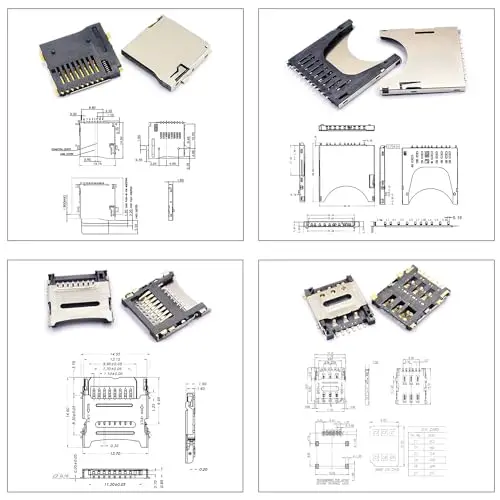 TF/SD/SIM Type Memory Card Socket Assorted Kit, Micro TF/SD/SIM Card Connector Holder Memory Card Slot Holder