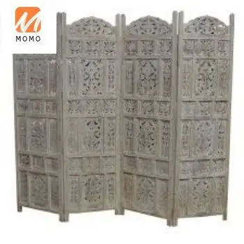 Antique Handmade wooden and lacquer folding screen room divider portable garden screen room divider