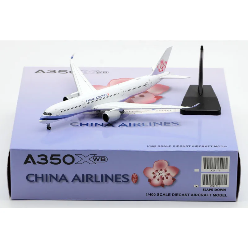 XX4179A Paduan Koleksi Pesawat Hadiah JC Wings 1:400 China Airlines "Skyteam" A350-900XWB Diecast Pesawat Model B-18912 Flap Bawah