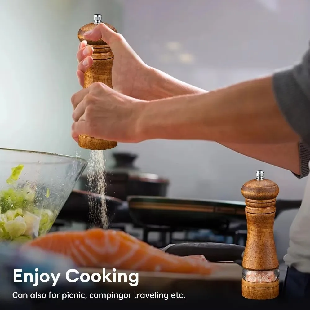 New Adjustable Manual Pepper Grinder Ceramic Rotor Kitchen Tool Spice Salt Grinder Refillable Salt Pepper Mill Home Cooking