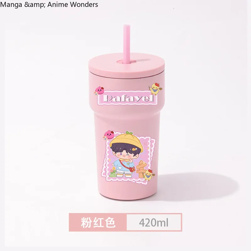 

Game Anime Love and Deepspace Caleb Zayne Rafayel Xavier Unisex Simple Fresh 304 Stainless Steel Straw Coffee Insulated Cup
