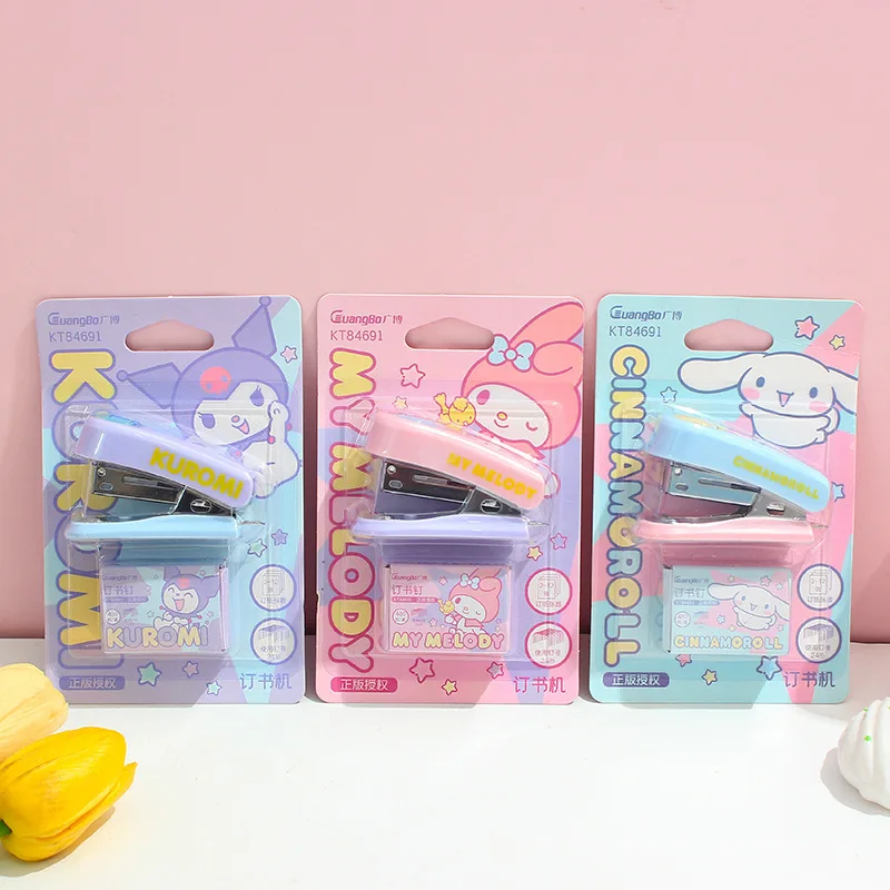 Sanrio Series Stapler Hangar Lomi Melody Student Mini Small Portable Stapler Set Office Supplies Multi functional Stapler Gift