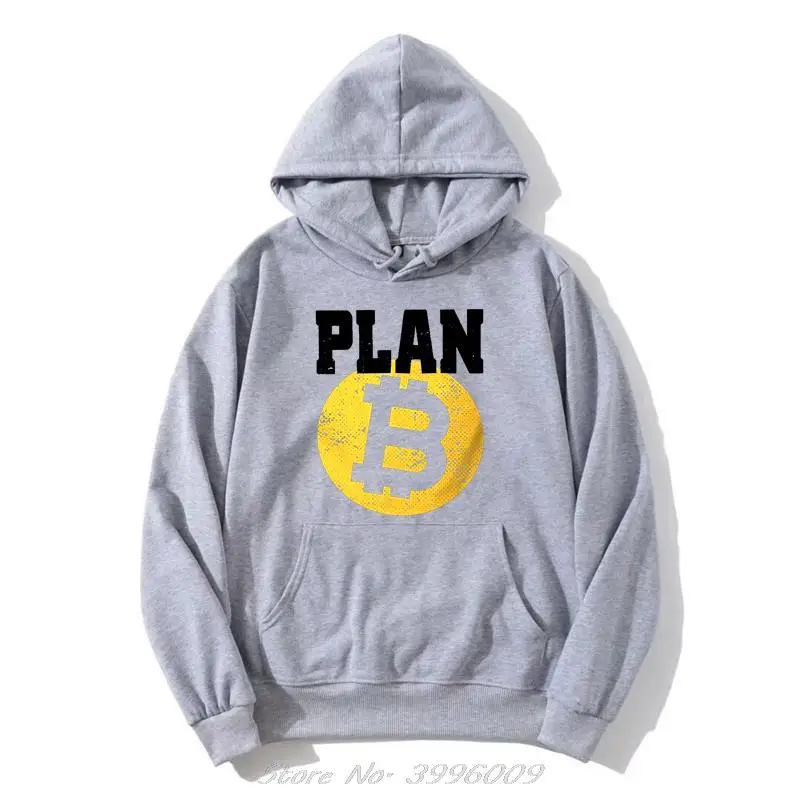 التشفير Cryptocurrency بيتكوين خطة B هوديي الكلاسيكية الرجال للجنسين بلوزات كبيرة الحجم زمم البلوز مقنعين سترة #3