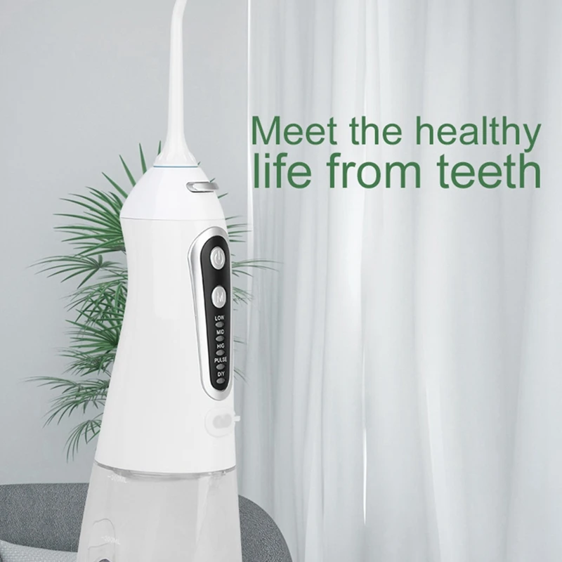 5 Modes Oral Irrigator USB Type-C Rechargeable Portable Dentajet 300Ml Irrigator  Teeth Cleaner