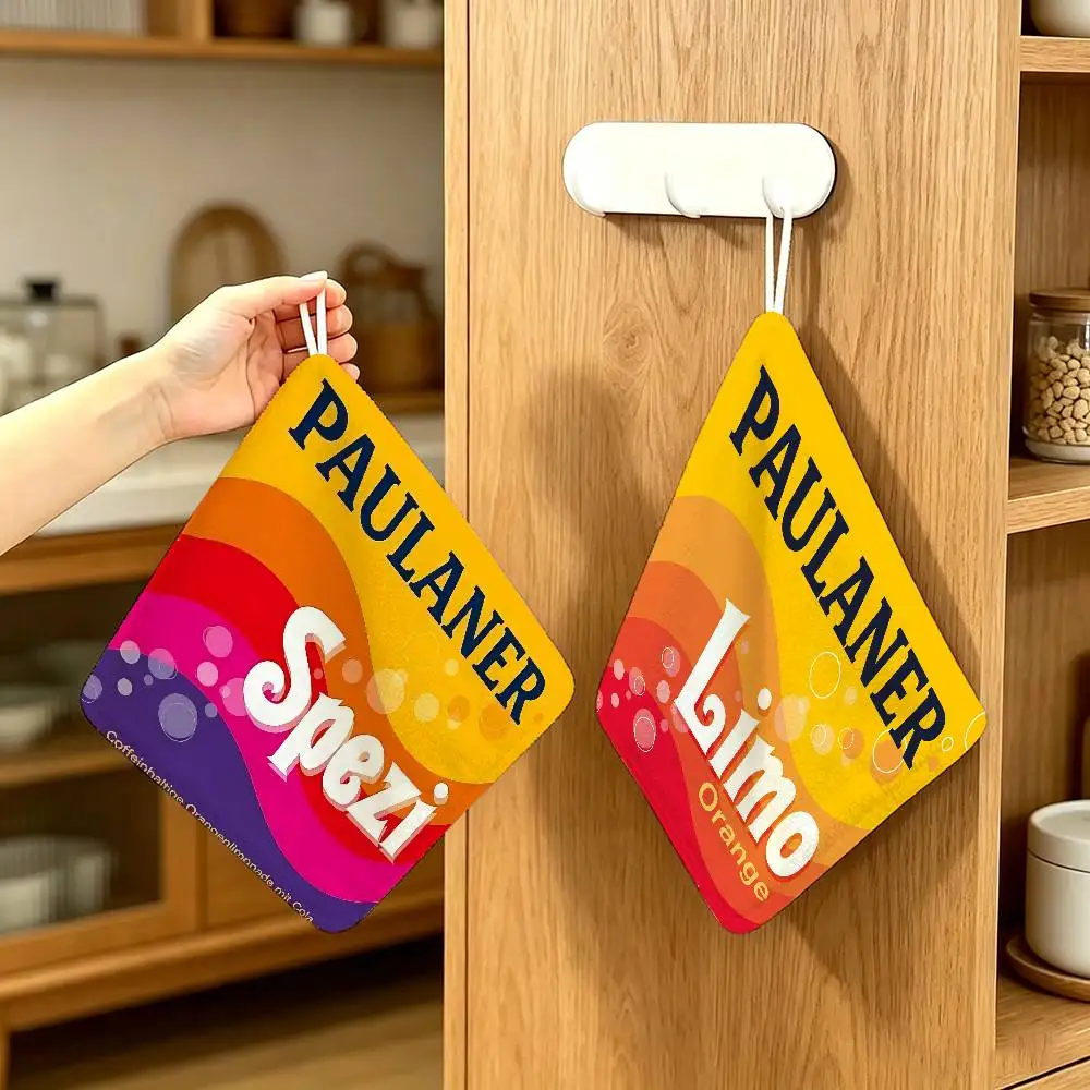 Fashion print Paulaner Polyester Cotton Hanging Kitchen Towel Skin Friendly Hand Wiping Towel For Hotel Cafe Household Spezi