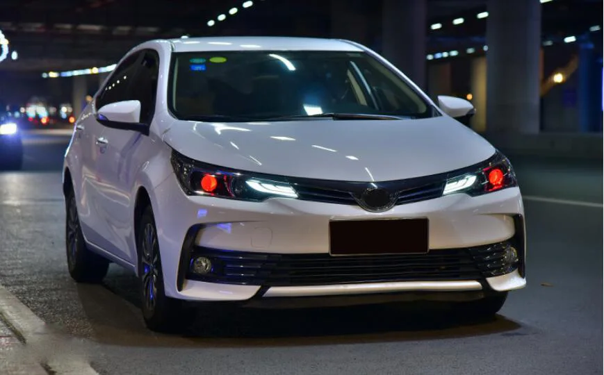 2017~2019 car bumper Corolla headlight,HID xenon,car styling for corolla bumper lamp,optional evil eyes,auris,altis headlamp