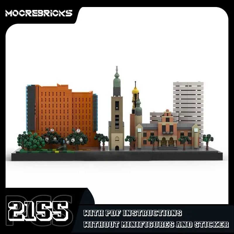 Famous Groningen Architecture Model Popular Building Blocks City Tower Street View Bricks Toys Children's Puzzle Gift Collection