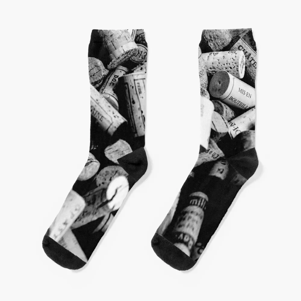 

Pile of Wine Bottle Corks Socks retro luxe anti-slip moving stockings Socks Women's Men's