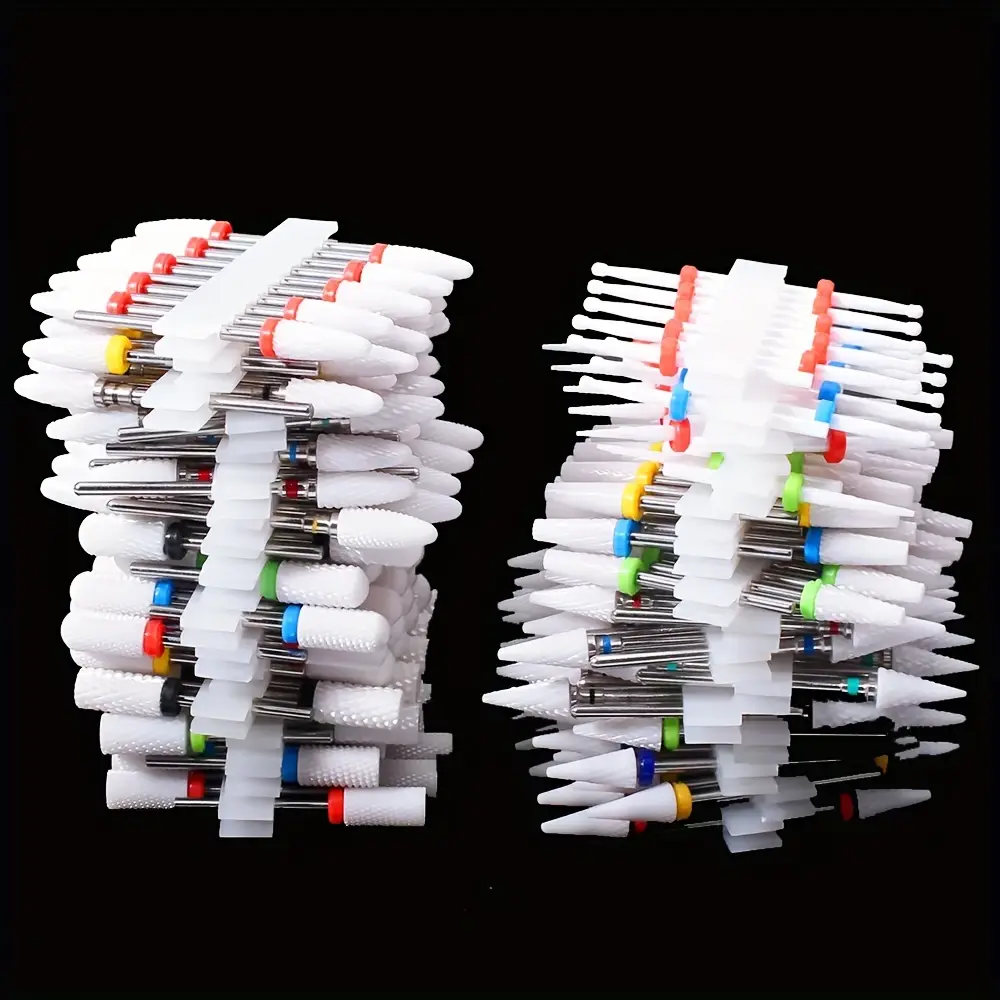 Conjunto de brocas de cerâmica para unhas, 10 peças, cortador elétrico de manicure e pedicure, para máquina de polimento de unhas