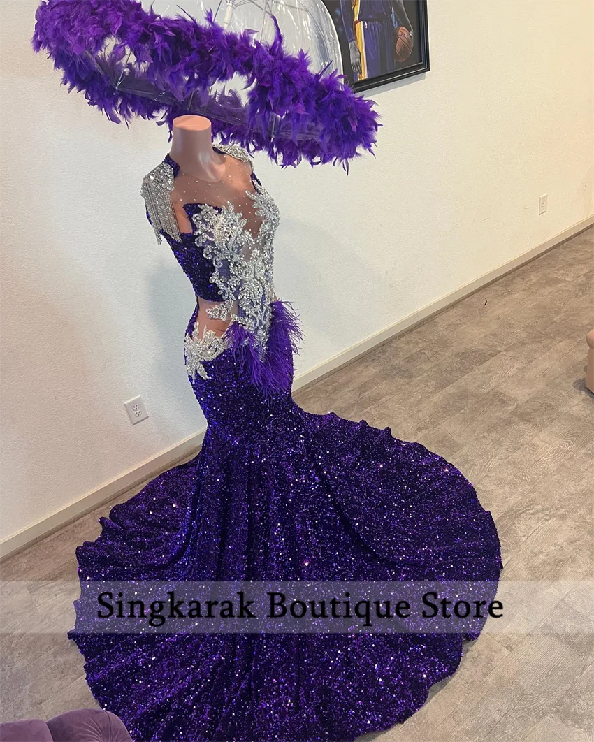 Longue Robe de Bal de Luxe avec Deux Gants, Diamants Rouges, Perles, Plumes de Citroën, ixd'Anniversaire, Réception de Mariage, Personnalisée