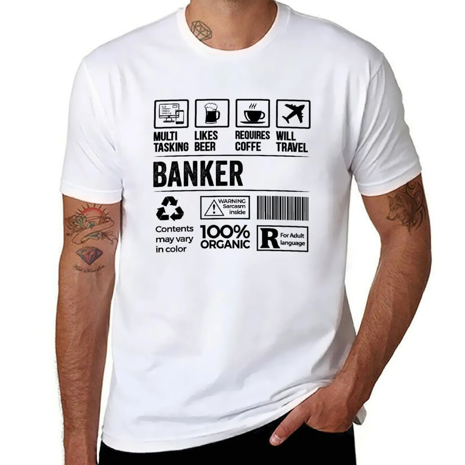 

Banker Gift, Funny Banker Multitasking Coffee Travel Lover T-Shirt t shirts for man pack cotton t shirts designer T-Shirt