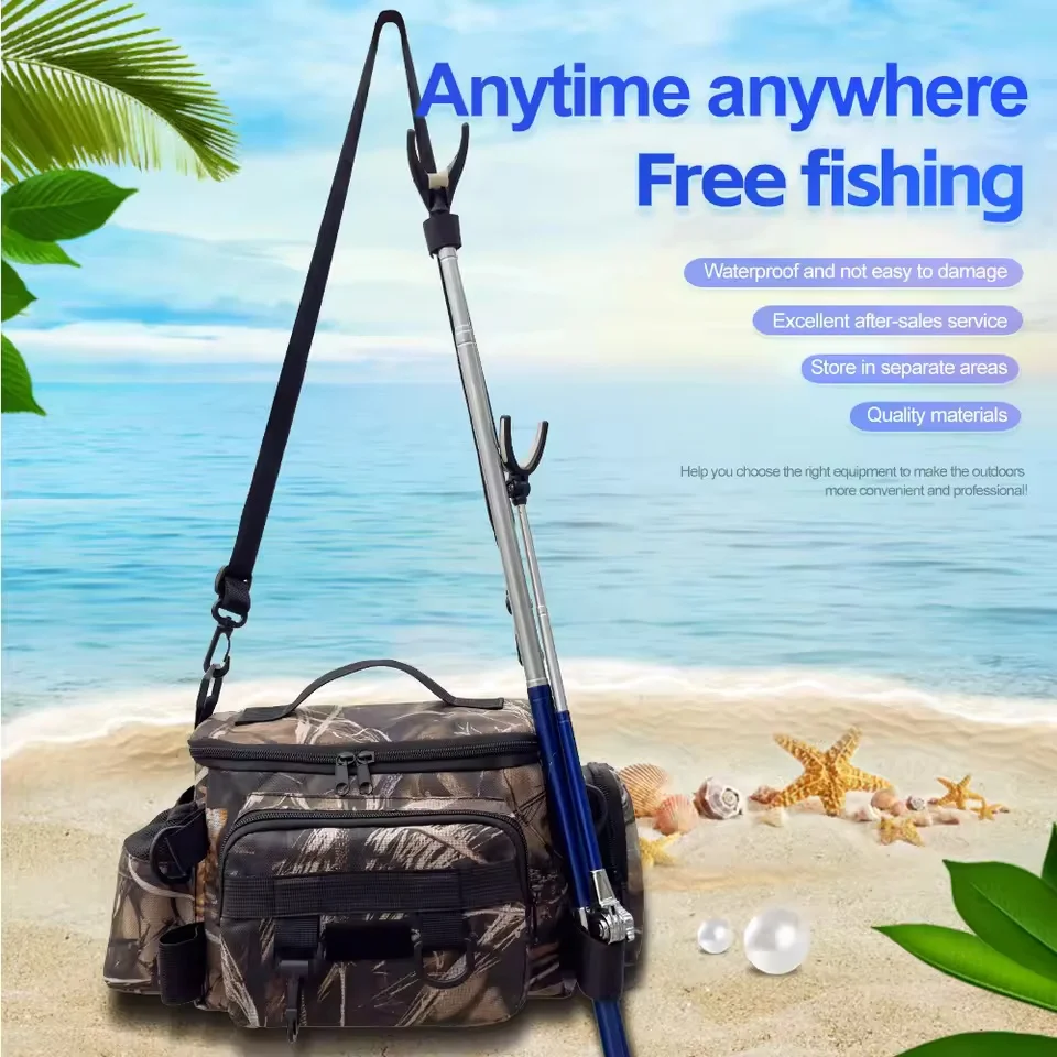 釣り道具バックパック弓箱釣り道具収納バッグメンズ蛇口付きハンガー付きフライングフィッシュショルダーバッグ