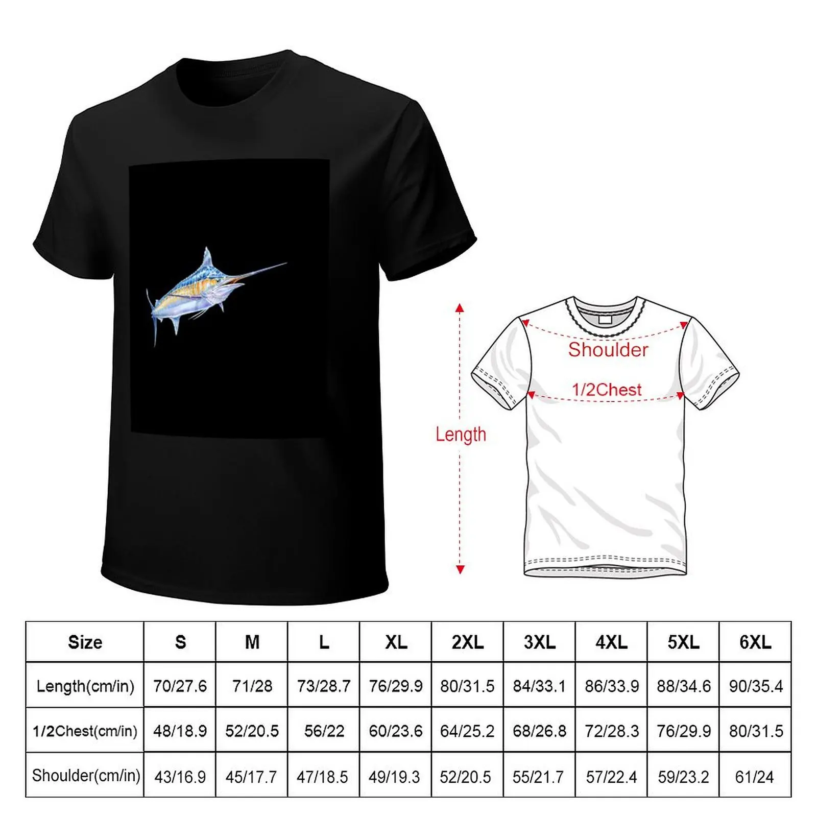 Blue Marlin T-Shirt Soft Lightweight Cotton T-Shirt