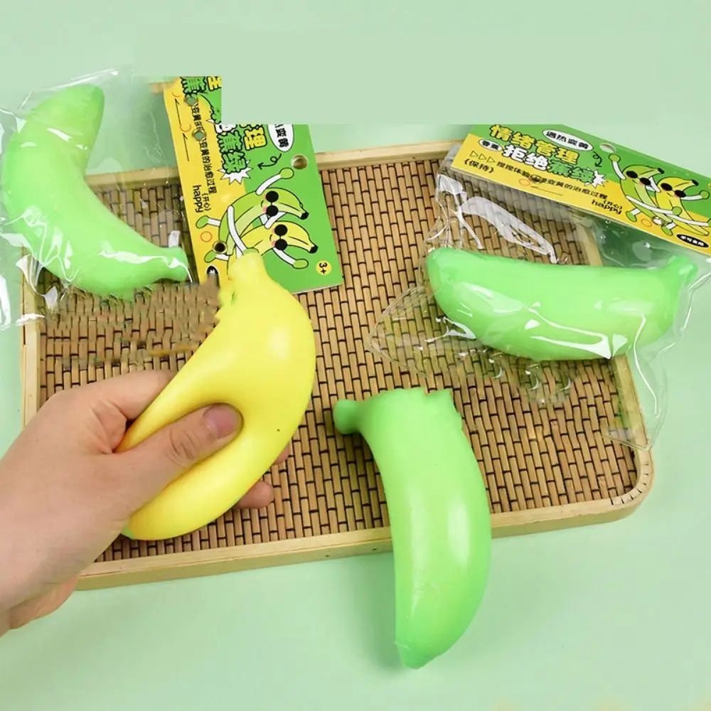 Interesting Temperature Variation Banana Squeeze Toy Slow Rebound Simulated Mango Pinch Toy Soft Good Feel Practical Jokes