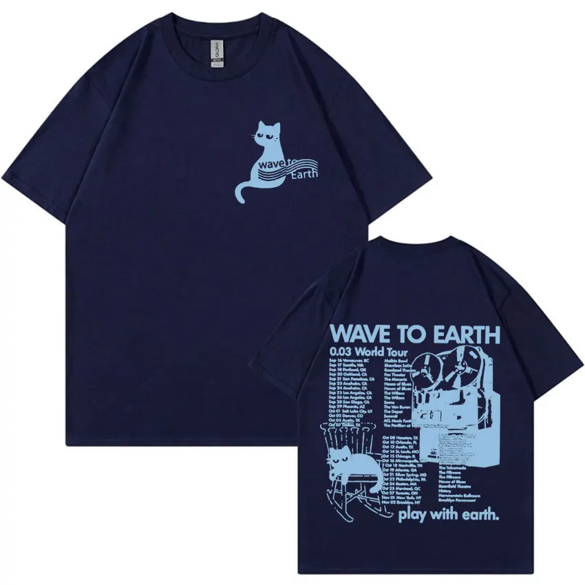 Wave To Earth Cat 0.03 World Tour New Album T Shirt Unisex Harajuku Fashion Aesthetic Tshirt Men Casual O-Neck Oversized T-shirt