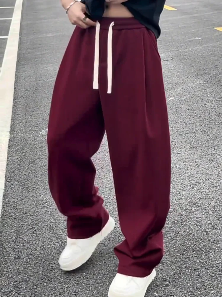 

Spring Autumn Men's Wide Leg Knife Pants Casual Loose Fashionable Street Style Sweatpants Tagkita Brand Youthful Energy