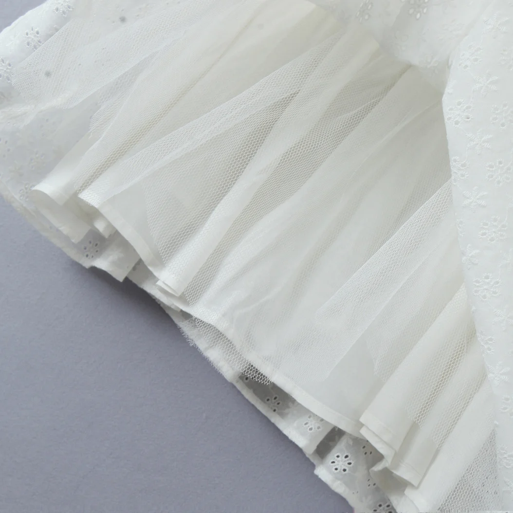 Sweet Pure Desire Floral broderie t-shirt couche moelleux Dr bouton taille princesse jupe Sle été taille haute Svel V...