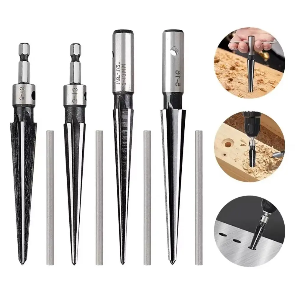 

Bridge Pin Carbon Steel Tapered Reamer Tool Chamfer Hexagonal Shank Taper Reamer Set Handheld Metal Hole Opener Hand Reamer Tool