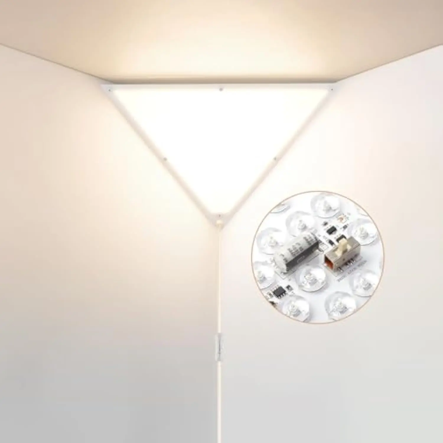 

Upgraded Corner Lights for Living Room, 22W 2200Lm Led Corner Light, Corner Light with 10 ft Cord, 3000 4000 6000K Plug in Ceil