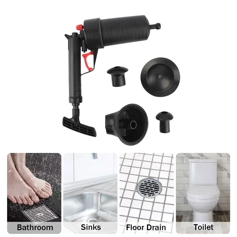 Air Power Drain Blaster Gun High-pressure Manual Sink Plunger Opener Bathroom Toilets Closestool Pipe Dredging Clean Pump Tools