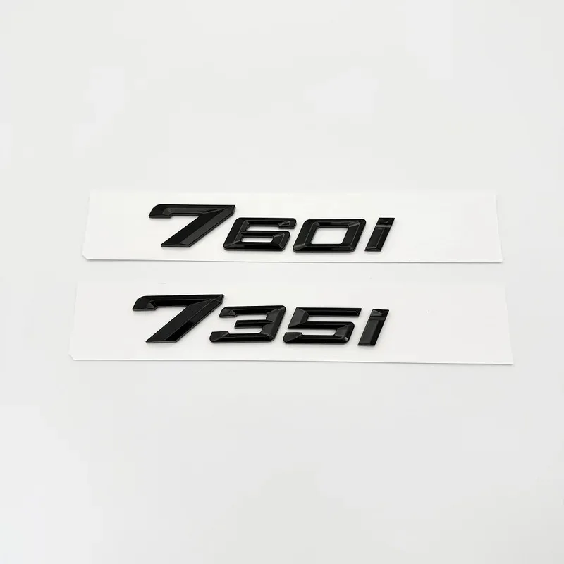 3D ABS Glossy Black Letters735i 740i 760i 735Li XDrive Emblem for BMW New 7 Series Car Fender Trunk Rear Car Logo Sticker
