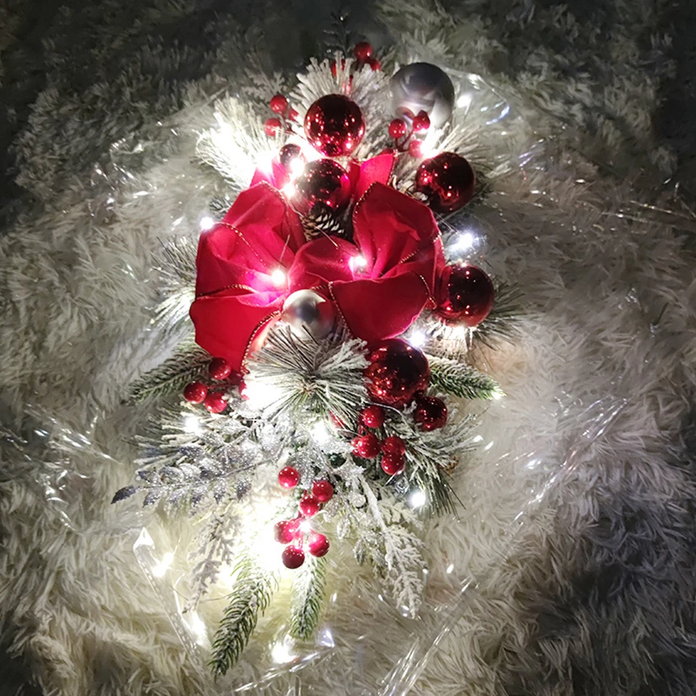 Door Stairs Wreath Christmas Wreath Hanging Pendants Artificial Flowers Stairway Swag Trim Garland Christmas Decorations 2024