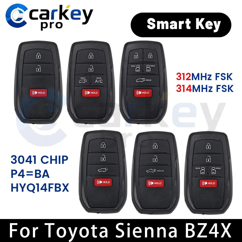 HYQ14FBX Smart Key For Toyota Prius Sienna BZ4X 312/314MHz FSK 8990H-08010 8990H-08011 8990H-47120 8990H-48050 8990H-48051