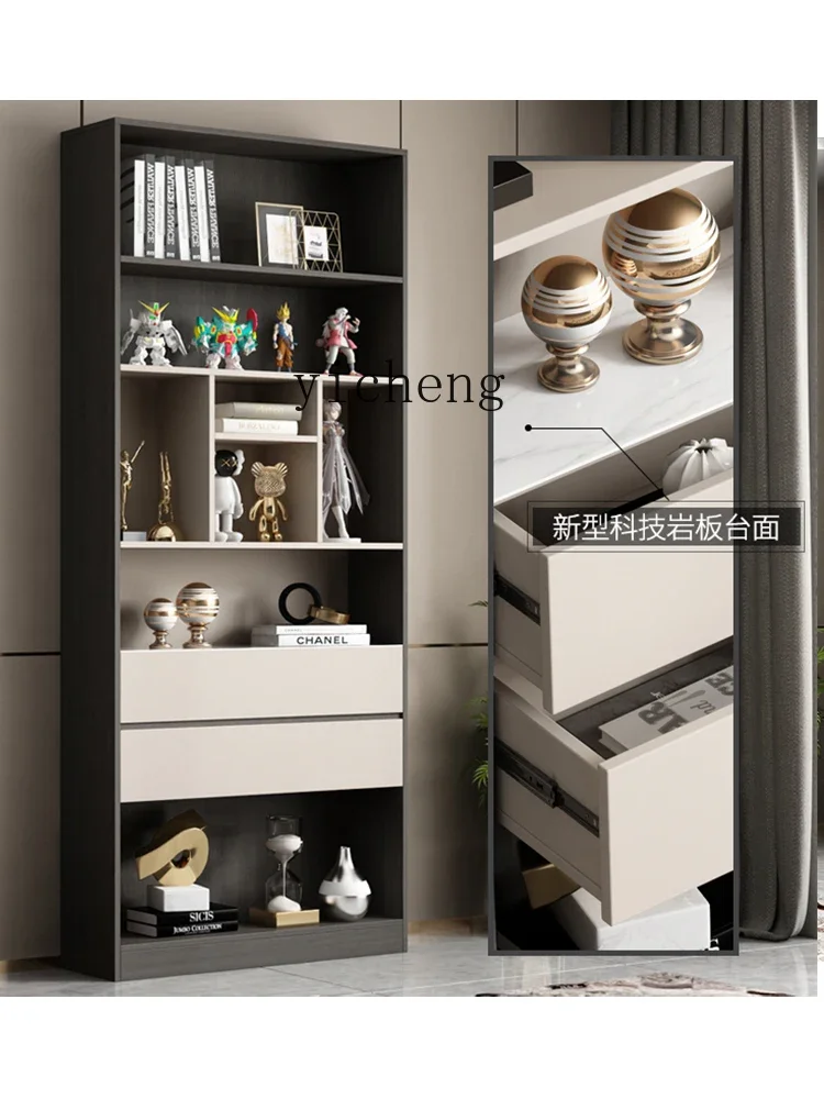 GZ-28 Floor Bookcase Simple Combination Entire Wall Bookshelf Modern Light Luxury Living Room Storage Cabinet