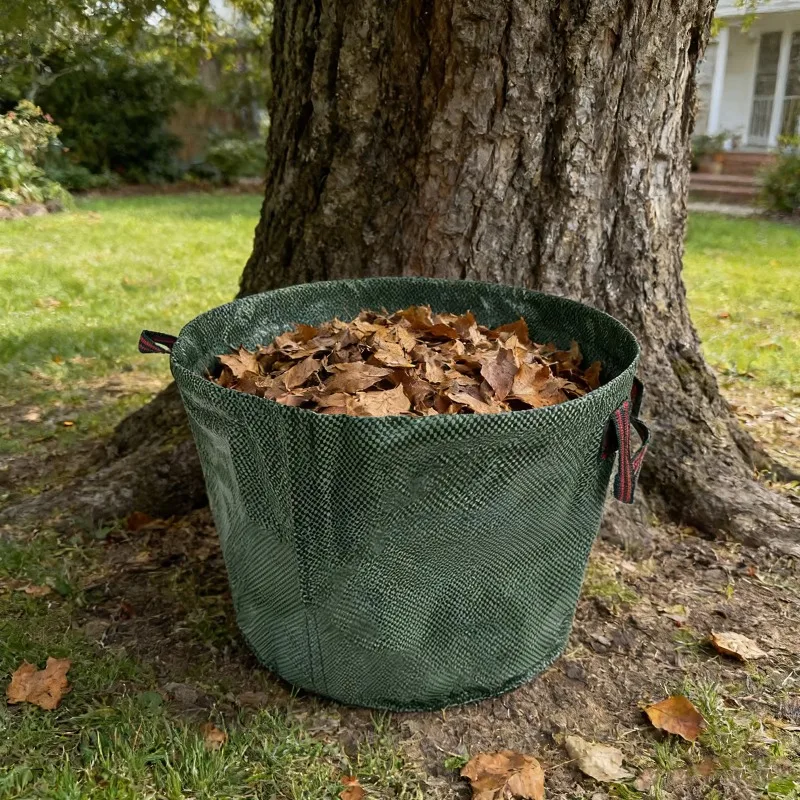 Reusable Foldable Waterproof Garden Lawn Leaf Waste Storage Bag for Hedge Flower Gardening Yard Cleaning Work