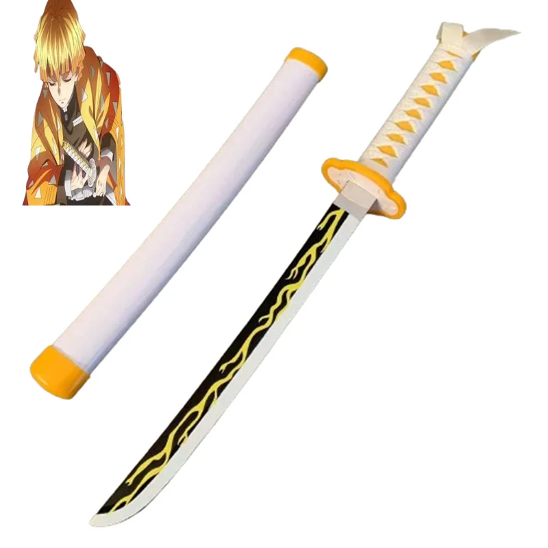 Newest Cosplay Iguro Obanai Anime  Bamboo 24inch Katana Sword Role Playing Kokushibo 60cm Weapon Model