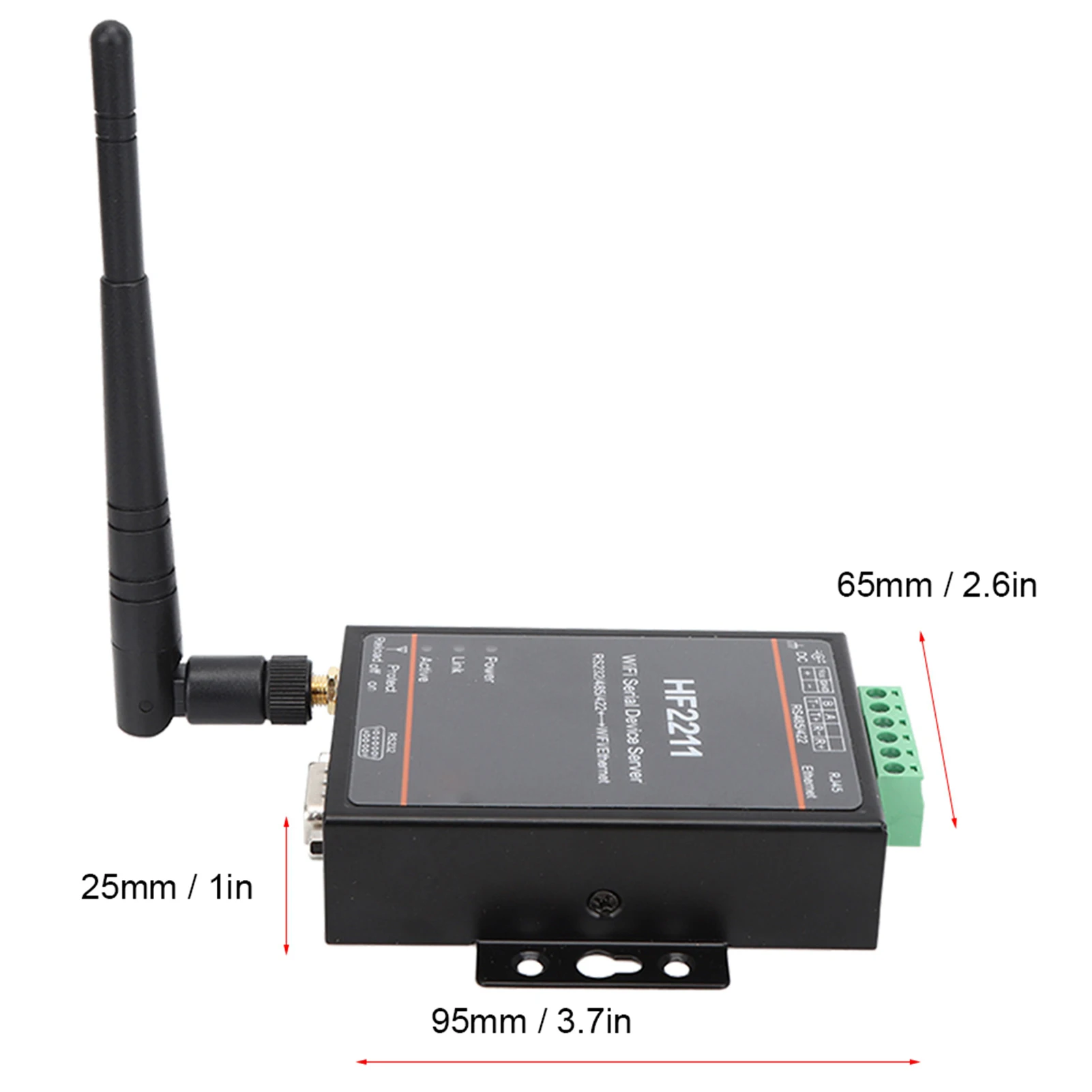 HF2211 Serial Server RS232/485/422 to WIFI & Ethernet DTU Network Communication 5-36VDC