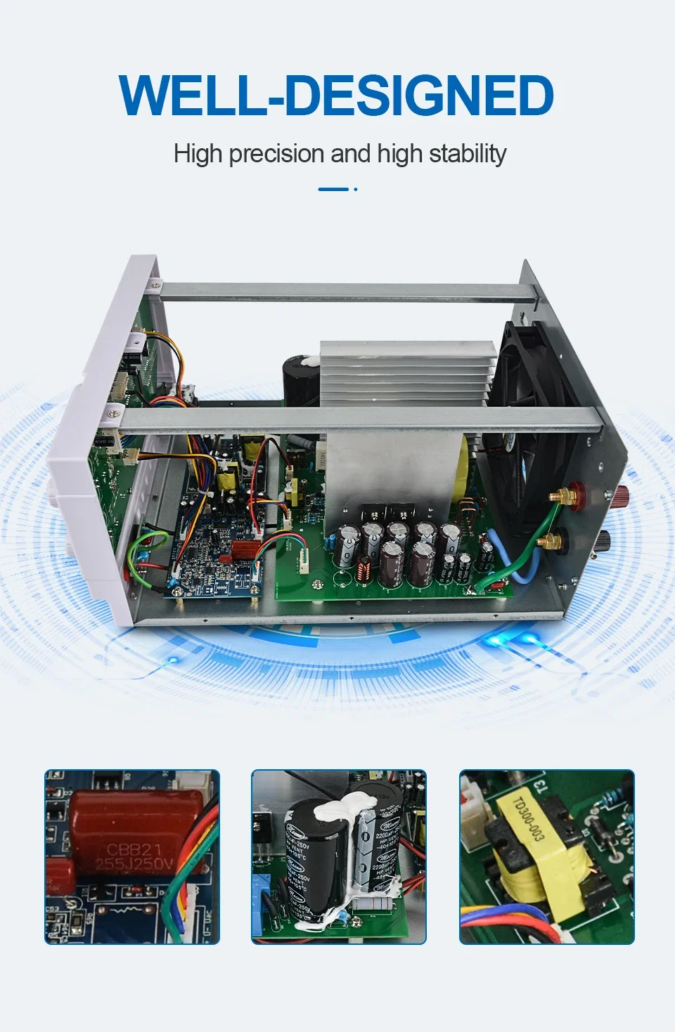 Alimentation CC régulée à tension variable, haute puissance, mode de commutation, Dp3050, 1500W, 0-30V, 0-50A