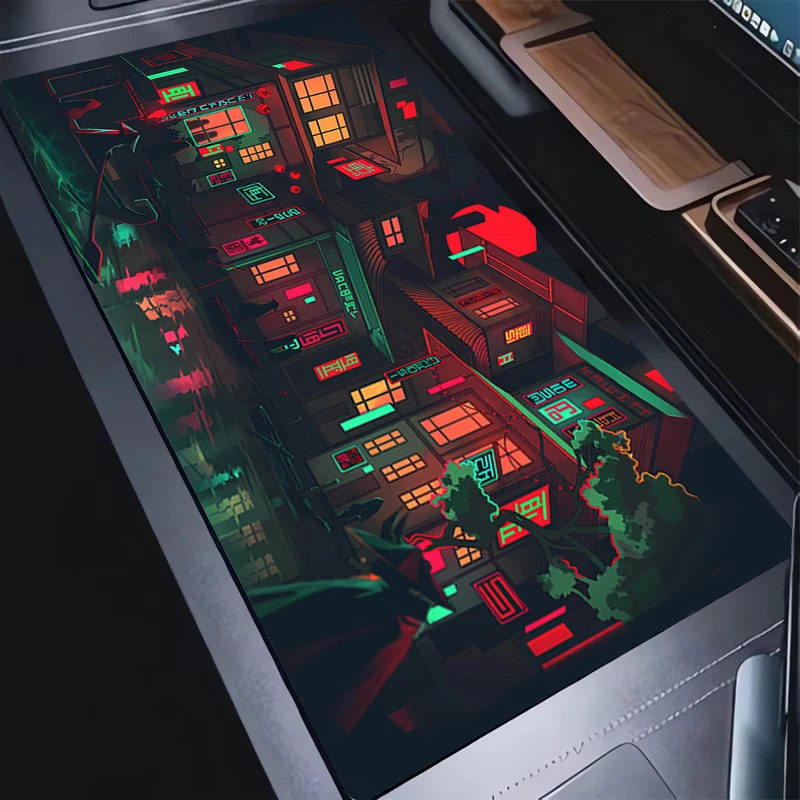 

Mouse Pads Cute Computer HD Print Anime City Mausepad Laptop Gaming Gamer Soft Desk Mat Kawaii Cushion Office PC Accessories Rug