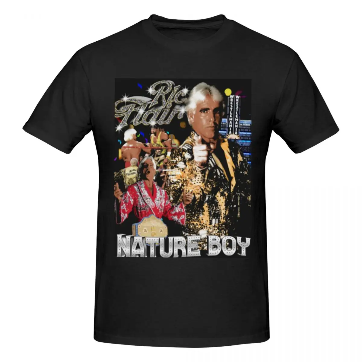 Ric Flair Nature Boy Men T-Shirt Funny Plus Size T Shirts Men's O-Neck Cotton Tees Short Summer Male