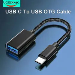 OTG Type C Cable Adapter USB to USB-C Adapter Connector for Xiaomi Samsung S20 Huawei OTG Data Cable Converter for MacBook Pro