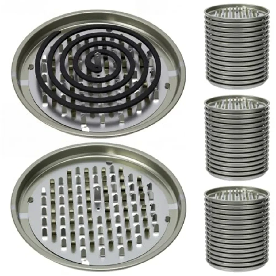 

50 Packs Portable Mosquito Coil Holder Bulk No Cover Round Metal Mosquito Sandalwood Incense Repellent Holder for Outdoor Use,