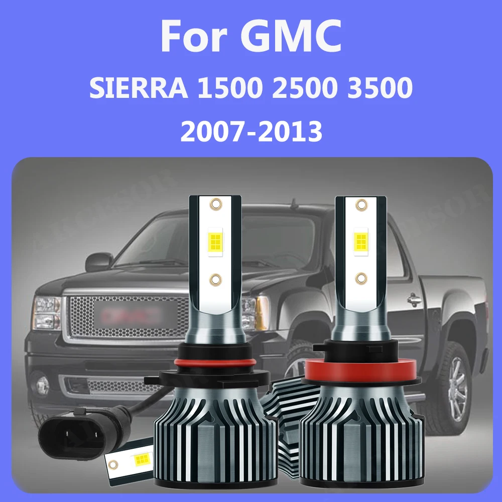 

Fit for GMC SIERRA 1500 2500 HD 2007-2013 9005 H11 LED Bulbs Hi/Lo Beam Car Headlight Bulbs Halogen Replacement Lamp 12V