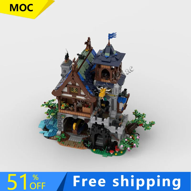 

3482PCS MOC Medieval Luxury Watchtower Build Modular Model Architecture Building Block Diy Education Assembly Kids Toys Gifts