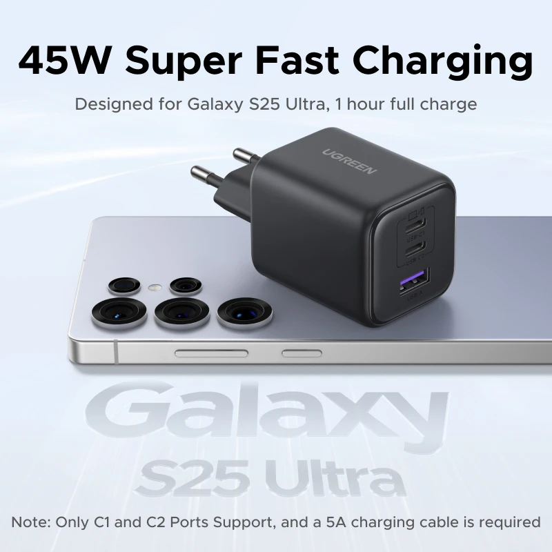 UGREEN 45W/30W/25W/20W GaN PD3.0 USB-C Fast Charger 4