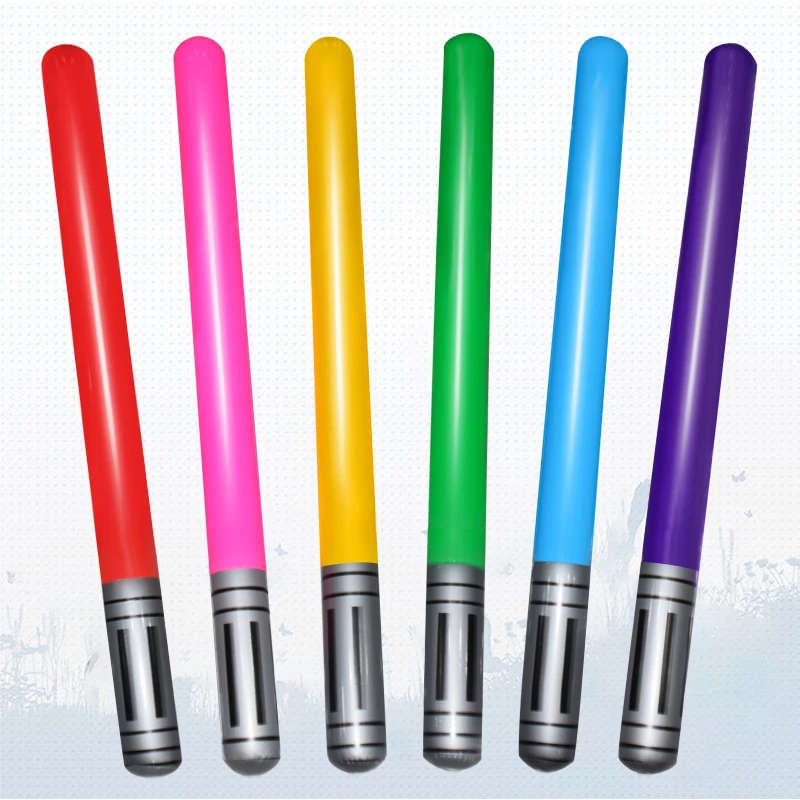 Conjunto de espada inflável colorida, 6/12 peças, balões, vara para festa temática, adereços de jogo cosplay