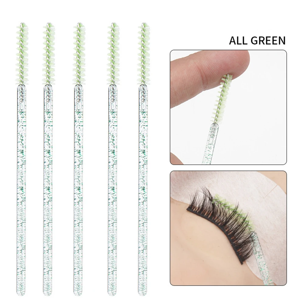 Varinhas descartáveis para rímel, pincel macio para maquiagem, cristal, extensão de cílios transparente, microbrush para moldar sobrancelhas