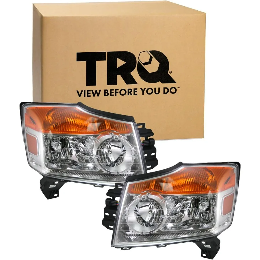 مجموعة مصابيح أمامية للمصابيح الأمامية للسائق والراكب متوافقة مع 2008-2015 نيسان أرمادا NI2502175 NI2503175 #1