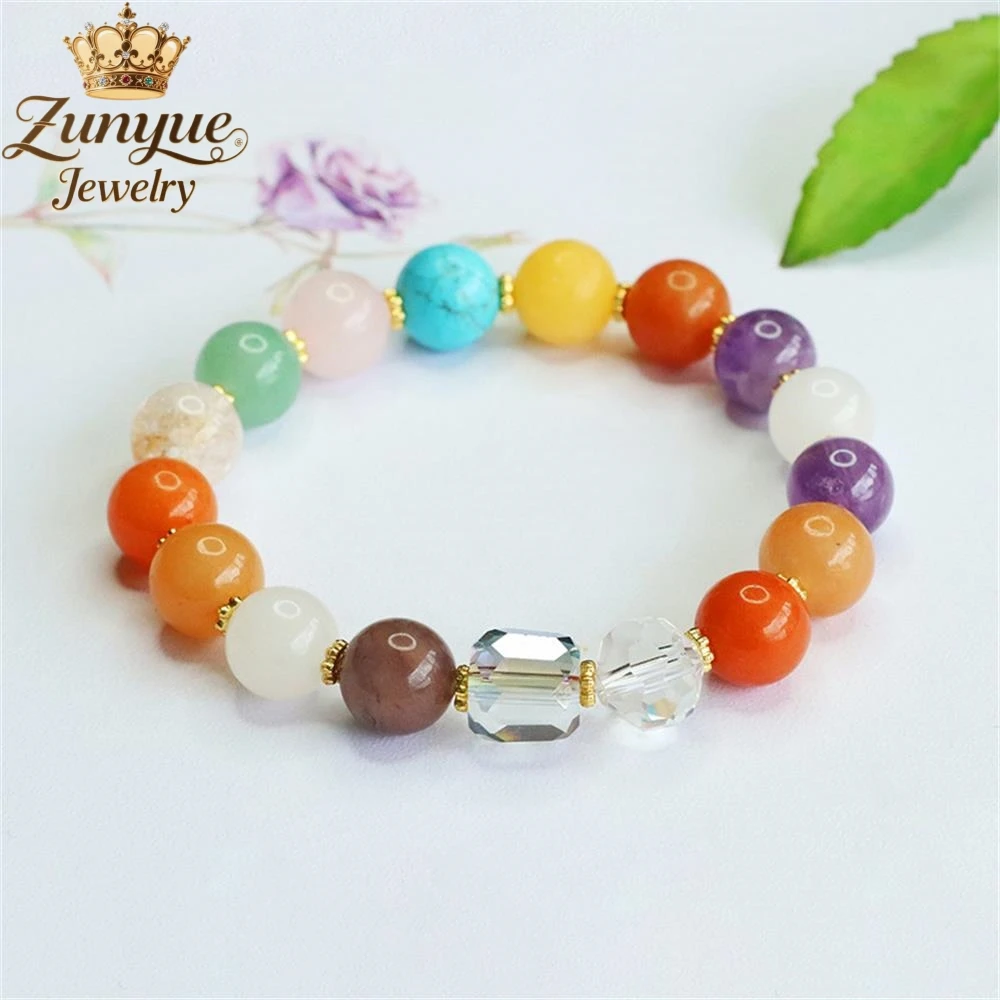 Natural Amethyst Multi-Treasure Golden Thread Jade Bracelet Luxury Quality Fashion Jewelry Exquisite Elegant Popular Charms Gift