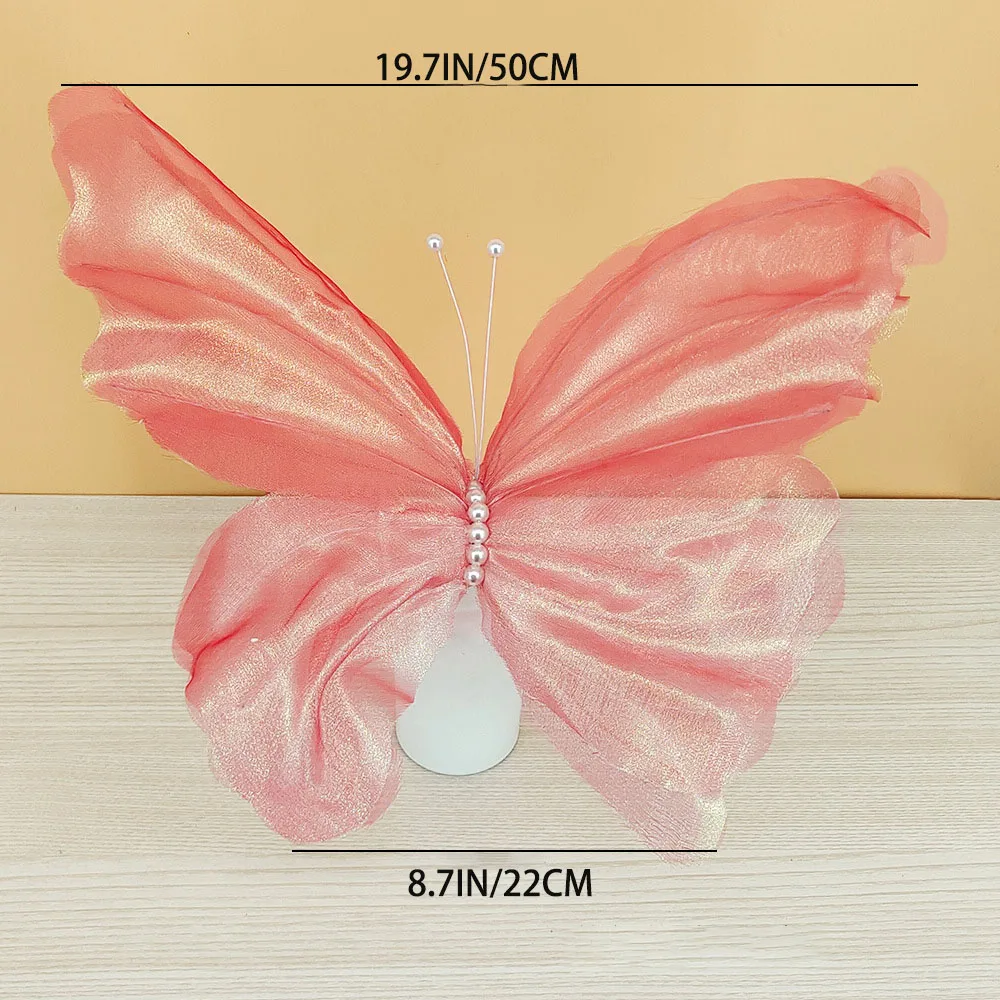 Giant Gauze Fake Butterfly Wedding Decoration Wedding Party Outdoor Valentine\'s Day Gift Silk Gauze Artificial Butterfly Display