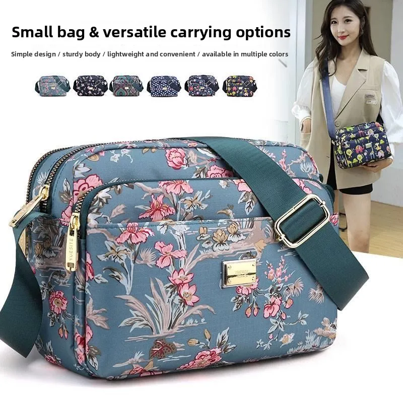 New 2025 Women's Nylon Oxford Cloth Crossbody Bag Casual Summer Multi-layer Small Bag Waterproof Mom Bag Leisure Handbag