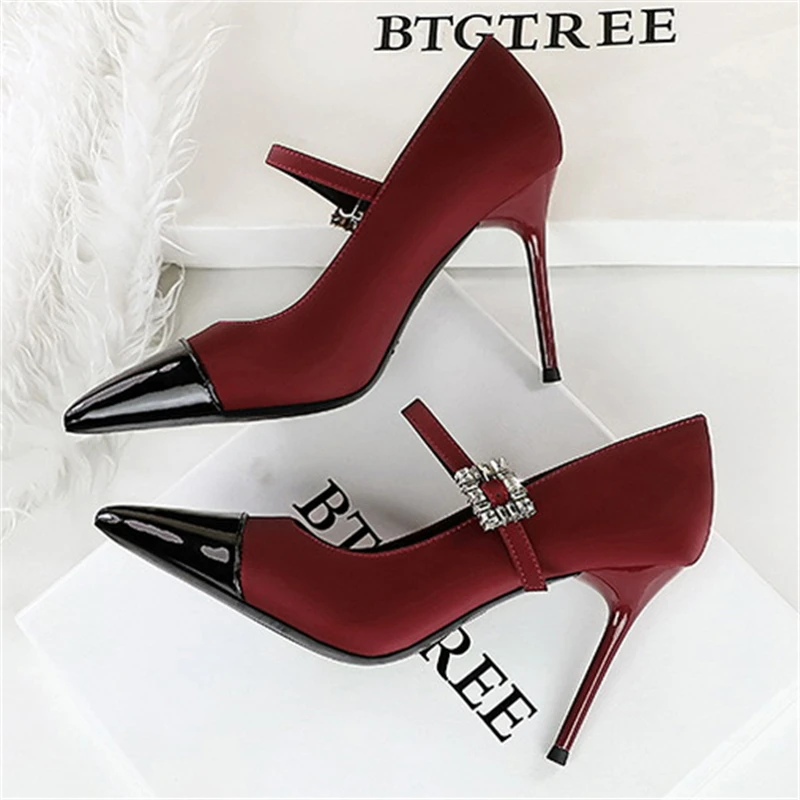 

BIGTREE/2026, весенние элегантные женские модные свадебные модельные туфли-лодочки на высоком каблуке, вечерние туфли Мэри Джейн на полой шпильке