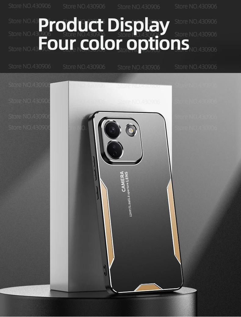 Für Redmi Note 17 Pro Max Hülle aus Metall und Aluminium mit Objektivschutz, Frostschutz und Anti-Fingerabdruck-Funktion, Metall+TPU-Abdeckung – Detail 10