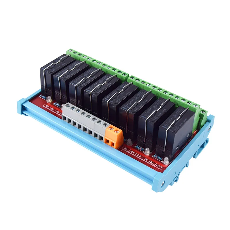 Módulo de relé de doble grupo 2NO 2NC de 8 canales Relés DPDT 5A /24V compatibles con NPN/PNP para cilindro