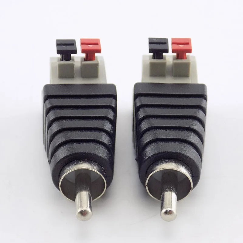 1pcs  RCA Cable to Audio Male A/V Connector Speaker Wire Universal Adapter Jack Press Plug Terminal adaptor B1
